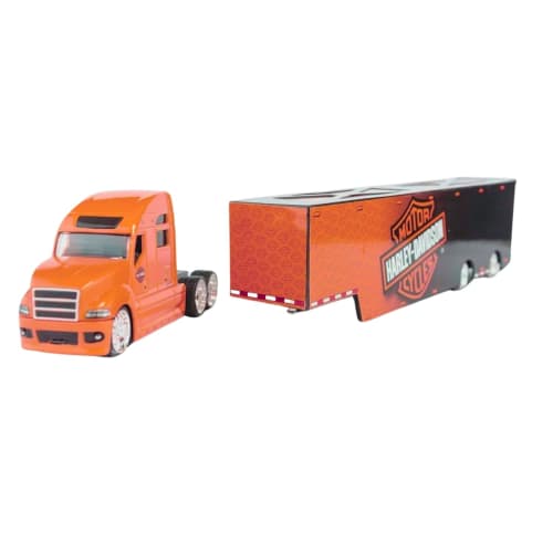 Maisto 1/64 Scale Trailer Truck Harley-Davidson Custom Orange Diecast Model Car 11516 (ORANGE)