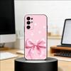 Розовые банты Чехол для телефона для Samsung S25, S24, S21, S22, S23, S30, Ultra, S20, Plus, Fe, Мягкий силиконовый черный чехол