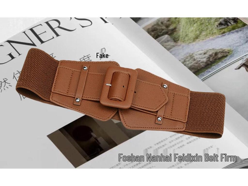 Korean Retro Elastic Wide Leather Waist Belt for Women – Versatile Stretch Accessory for Skirts & Outerwear