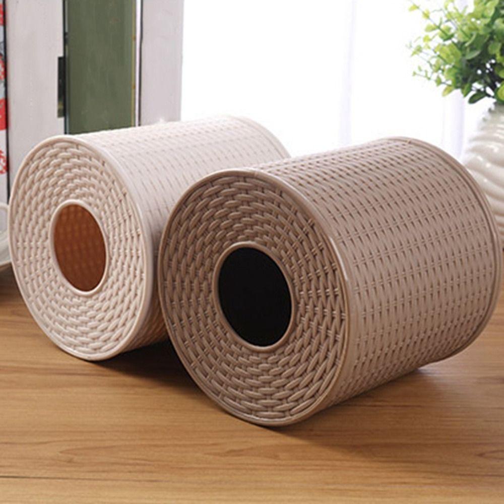 Decorative Simulation Rattan Tissue Storage Box Roll Paper Rack Container Bathroom