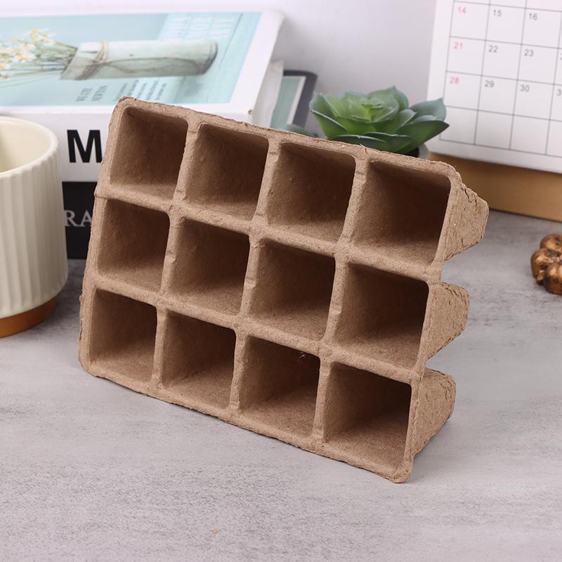 5 шт. 12-луночный поддон для рассады растений из биоразлагаемой целлюлозы для садоводства, поддон для посева семян, сеялка для гидропоники, система выращивания, инструменты