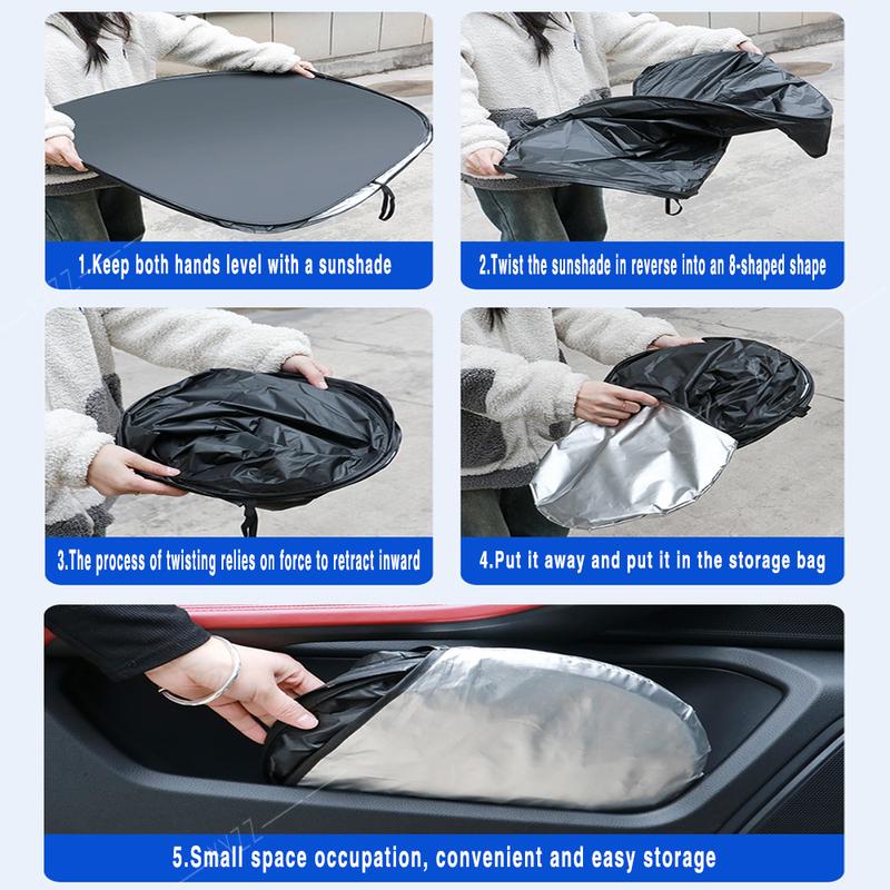 Car Front Windshield Sunshade Heat Insulation Sun Visor Summer Cooling Auto Accessories For Volvo EX30 2023 2024 2025 Foldable