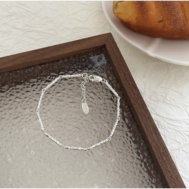 S925 Sterling Silver Cold Style Light Luxury Bracelet Female Irregular Niche Bracelet Korean Style Fashion Simple Hand Jewelry