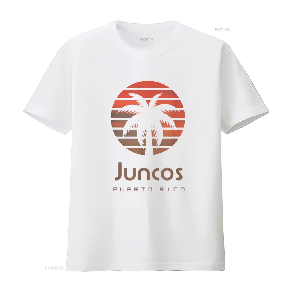 Womens Juncos Puerto Rico T Shirt Black Small vintage Washed homme streetwear Breathable Slightly Casual graphic