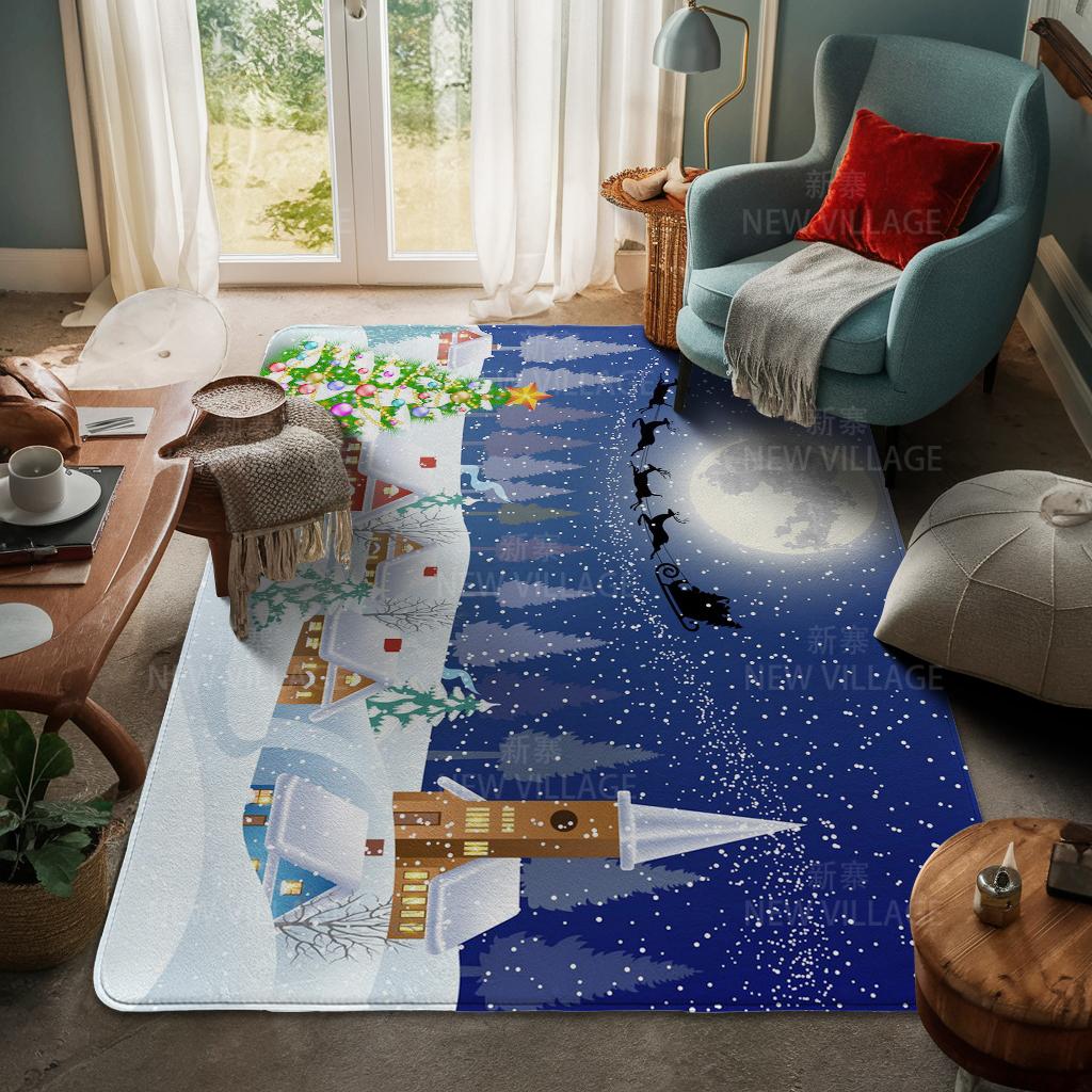 Ковер у входа в дом Домашний коврик у двери Гостиная Ванная Комната Ноги ванная комната Нескользящие коврики с водопоглощением для ванной Счастливого Рождества зима