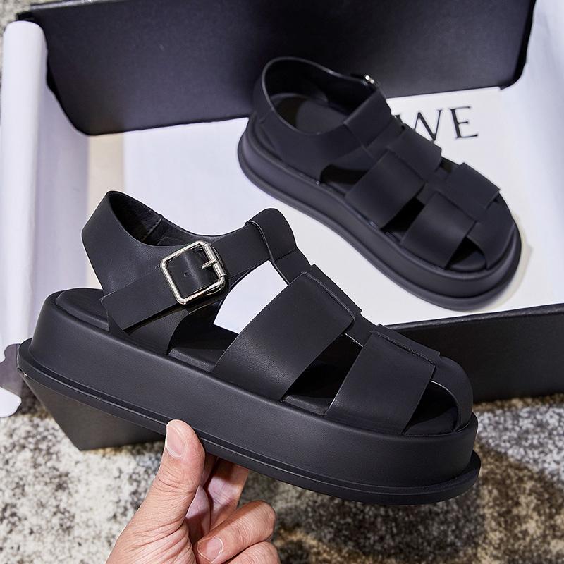Women Sandals Closed Toe Summer New Women Roman Sandals Leisure Thick Soled Fashion Woven Women's Shoes Sandals