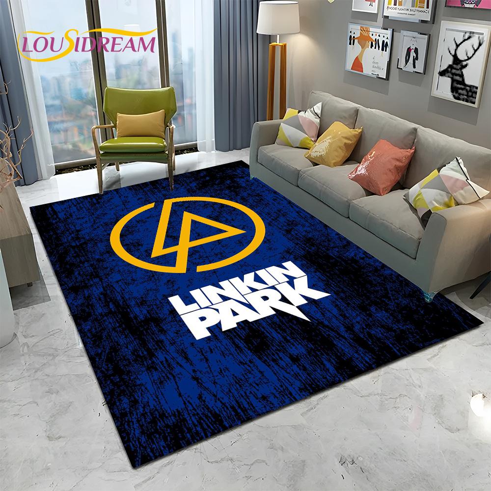 3D Ковер с Логотипом Ретро Рок-группы L-Linkin Park для Дома Гостиной Спальни Дивана Коврик для Прихожей Декор, Ковер для Детской Зоны Нескользящий Напольный Коврик