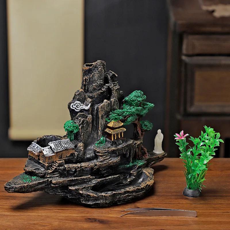 Домашний декор Большая смоляная курильница для благовоний Дзен-украшение для помещений Курильница для благовоний Украшение для гостиной Водопад с благовониями