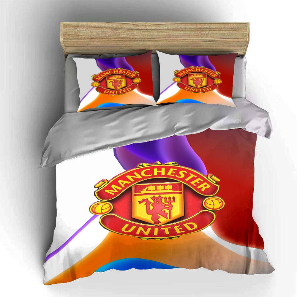 Manchester United Bedding Set Bedding Duvet Cover Set Duvet Cover Pillowcases (1 * Duvet Cover 2 * Pillowcases, without duvet insert)