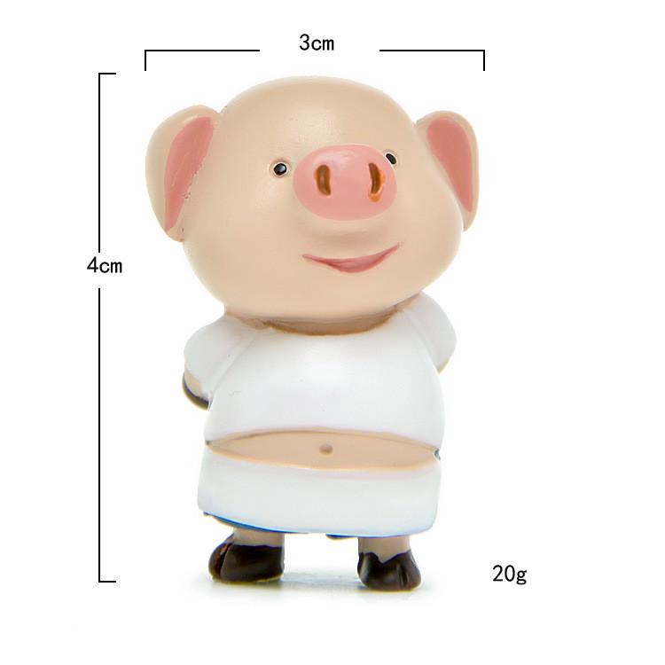 Japanese Style Resin Pig And Lamb Figurine With Craft For Collectors And Decor