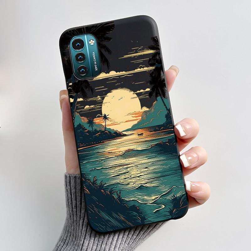 Чехол для Nokia G21 G11 Plus Милый Мультяшный Кролик с Сердечком Черный Мягкий Чехол из ТПУ Силикона Для NokiaG21 G 11 G11Plus Бампер Чехол для Телефона