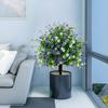 Artificial Potted Tree with Ground Stakes, UV Resistant Outdoor Faux Camellia Topiary Plants, Lifelike Fake Camellia Shrubs Bushes for Front