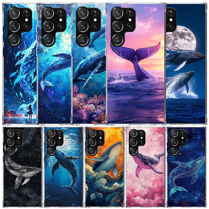 Горбатый кит Морской гигант Мягкая обложка для Samsung Galaxy S25 Edge S26 S24 S23 Ultra Чехол для телефона S22 S21 Plus S20 FE Рисунок S