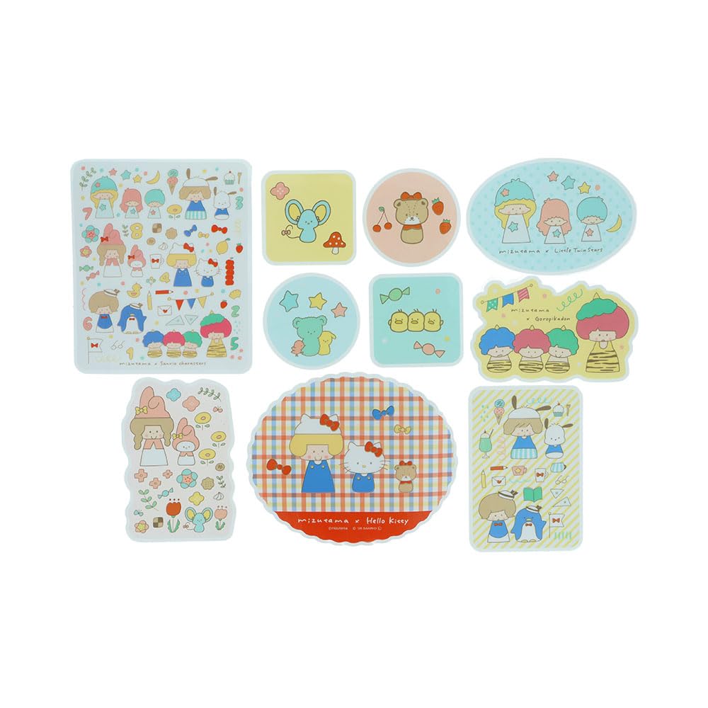 Канцтовары mizutama Набор наклеек с персонажами Sanrio в розовом цвете S8818401 Футляр Sun-Star,