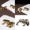 Brass Toads Miniature Figurine Antique Frogs Statue Ornament for Business Professional and Fengshuis Enthusiasts Gift