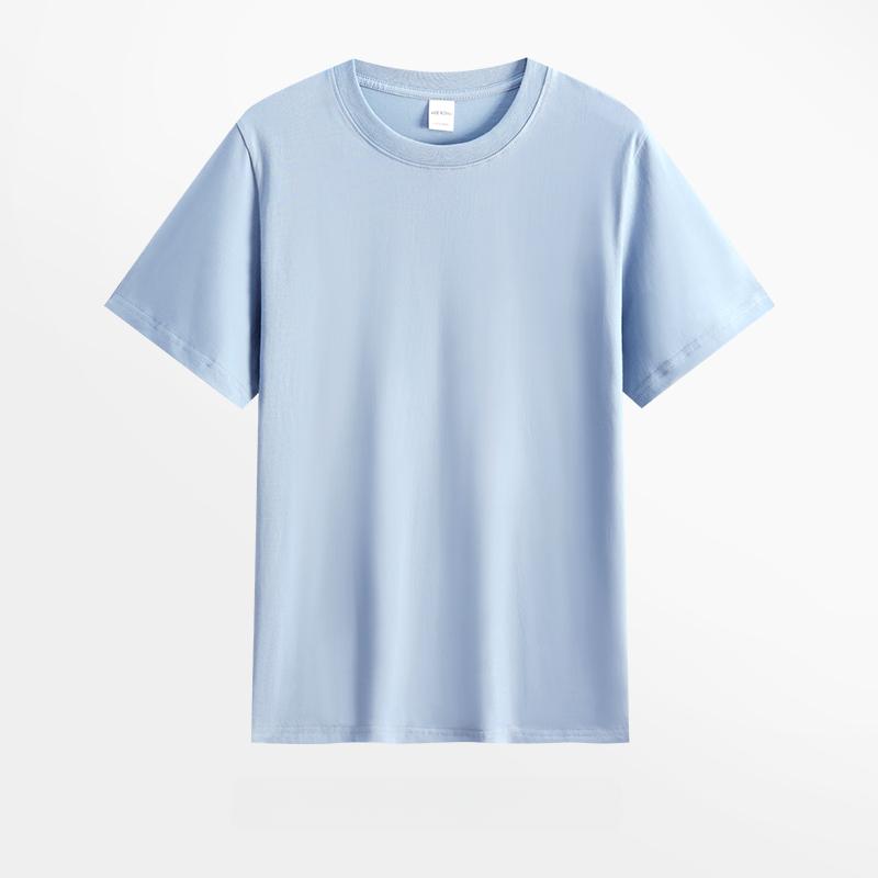 220 г Мужская хлопковая летняя футболка свободного кроя, однотонная футболка с круглым вырезом, повседневная уличная одежда с короткими рукавами