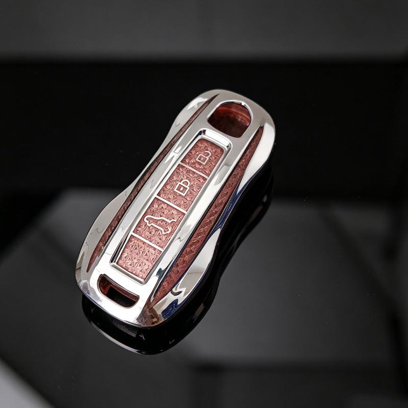 Diamond Style for Porsche Boxster Cayman Panamera Cayenne Macan 718/911 Taycan Remote Smart Car Key Case Cover Fob Bag Keychain