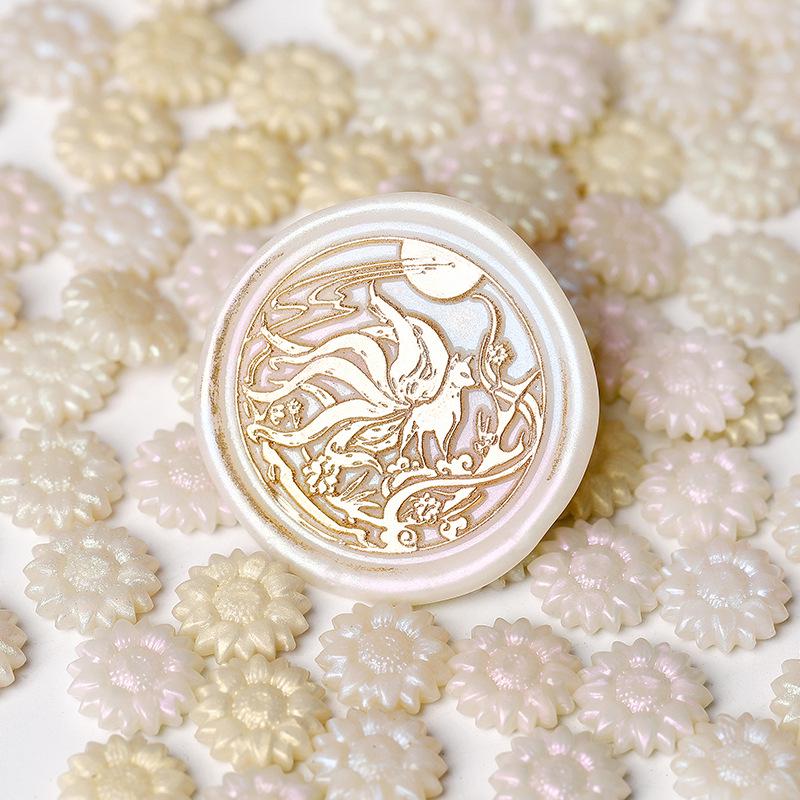 Huidisi Перламутровые Гранулы Сургуча Смешанных Цветов Подсолнух для Штампов