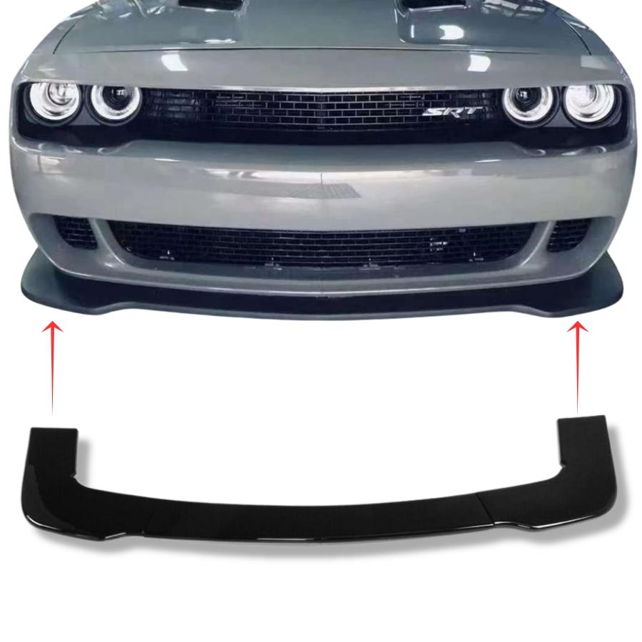 Front Bumper Lip Splitter for Dodge Challenger SXT SRT Hellcat 2012 - 2019 Air Dam Chin Splitter Protector Body Kit 3pcs