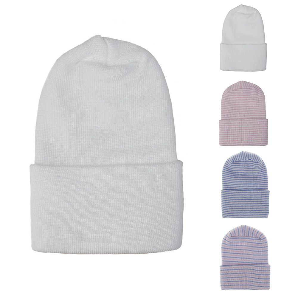 Cotton Nursery Cap Infant Striped Fetal Hat Newborn Hospital Cap Beanie Hat Baby Boy Girl Hat