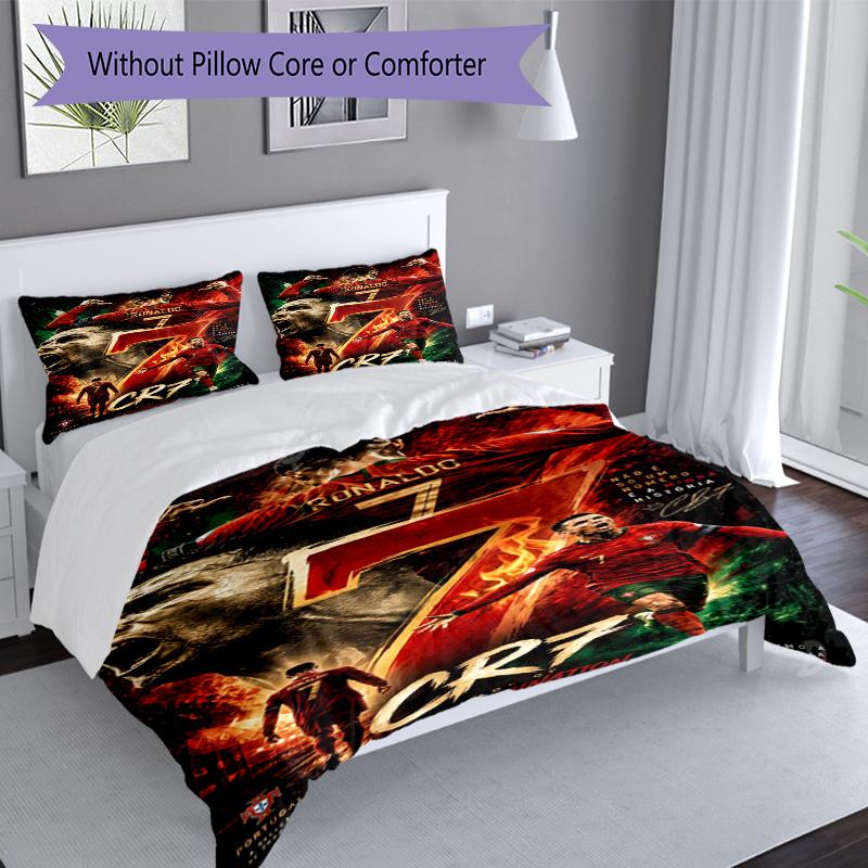 Ronaldo's Cr7 Celebration Moment Bedding Set, Breathable Duvet Cover with Pillowcases, Soft Bed Linen for Bedroom Home Decoration, Perfect Festival Bi