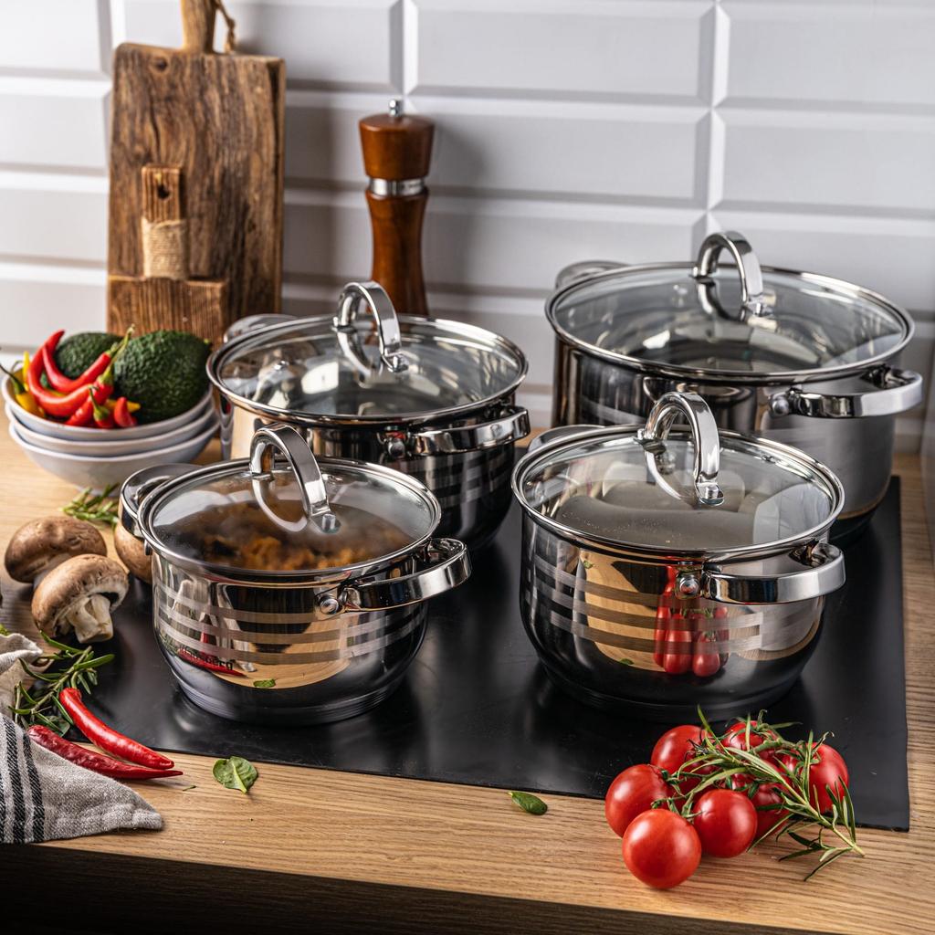 Steel pot set 9 pieces 2.1/2.9/3.9/5.0L KLAUSBERG KB-7695