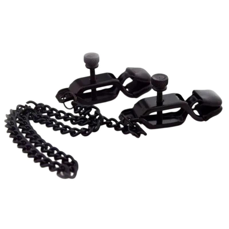 Nipple Clamp with Thick Chain Adjustable Metal Nipple Clip Non-piercing Breast ClipAdult Sex Toys for Women and Couple Pleasure