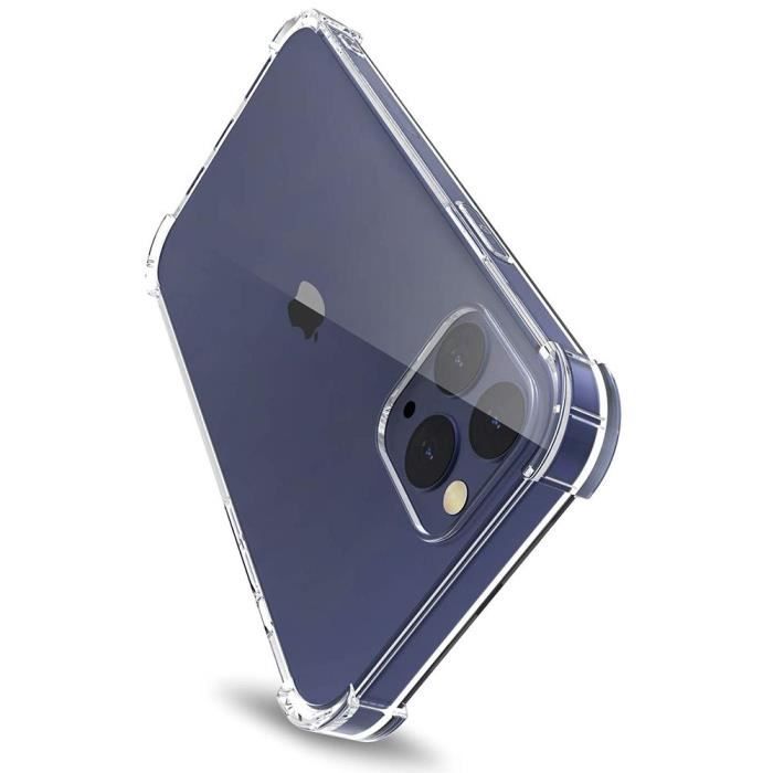 Coque pour iPhone 12 Mini + [Verre Trempé Protection écran], Housse Etui en Transparent Silicone TPU Souple