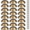 24pcs Antique Brass Drawer Knobs, Antique Brass Cabinet Pulls, Vintage Cup Pull Knobs, for Cabinet, Wardrobe, Dresser Furniture Pulls, with Screws