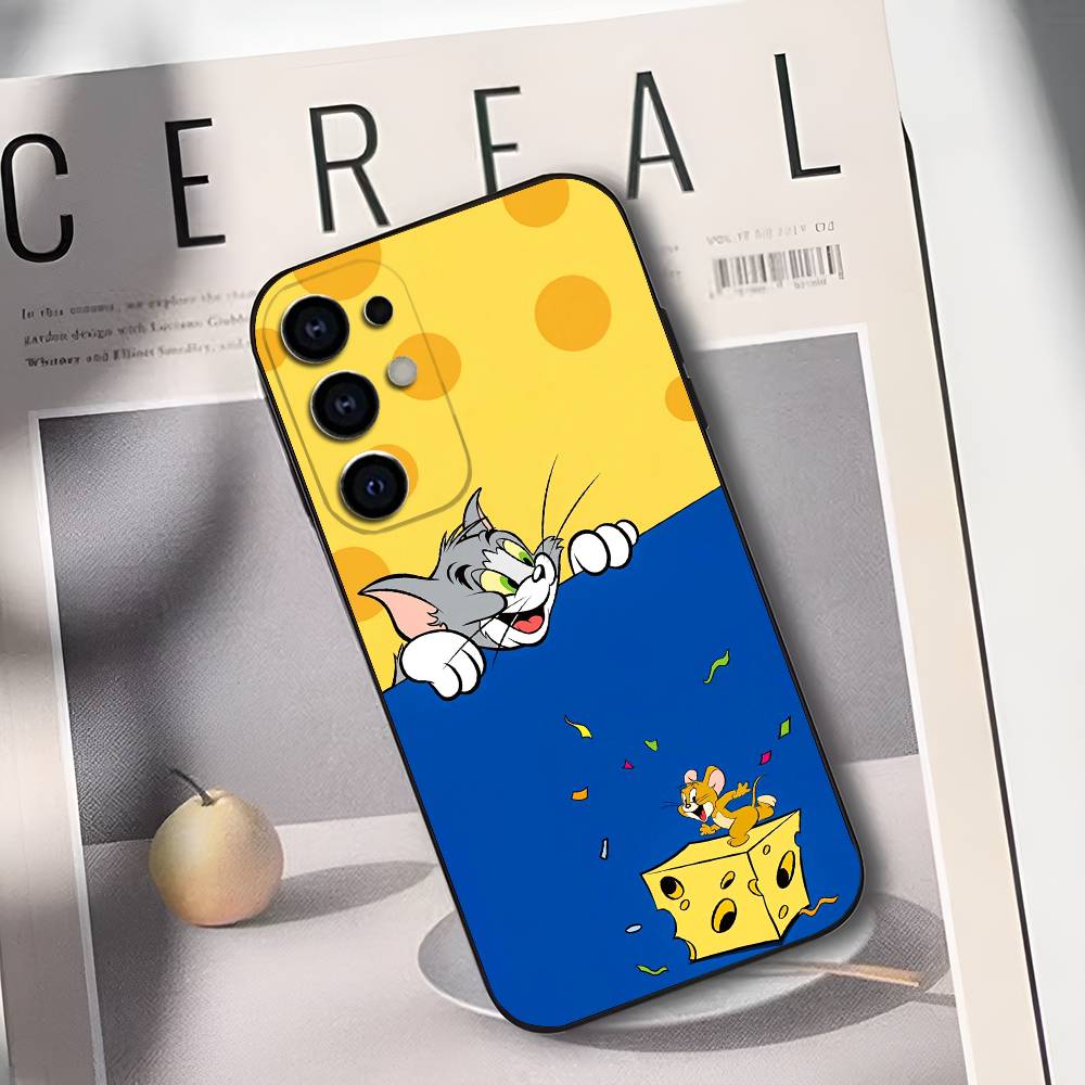 Cartoon T-Toms And J-Jerrys Phone Case For Samsung S25,S24,S21,S22,S23,S30,Ultra,S20,Plus,Soft Silicone Black Cover