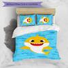 3pcs B-Baby Shark pattern bedding set duvet cover set includes duvet cover &pillowcases,perfect all season bedroom decoration&gift