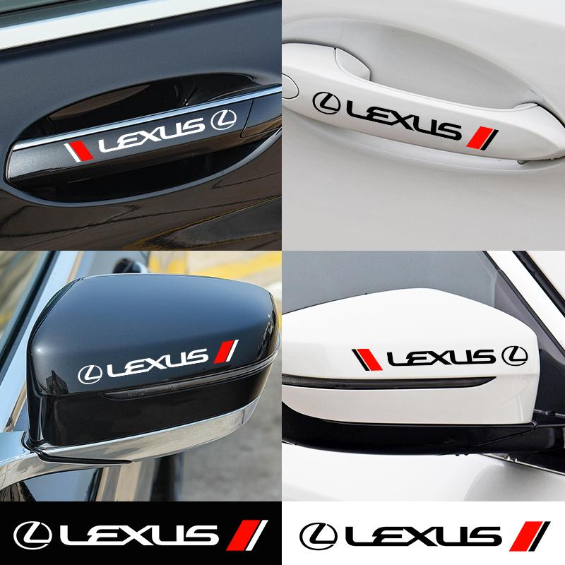 Interior Stickers 4pcs Vinyl Car Door Handle Mirror Wiper Stickers Decal Styling For Lexus F SPORT GS GX IS LS LX CT LC RC LBX N