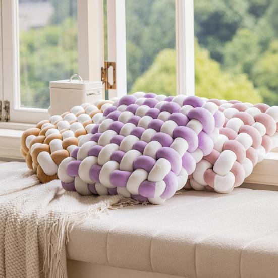 Завязанная квадратная подушка Мягкая подушка ПП Хлопковый наполнитель Дышащая, приятная для кожи, износостойкая, декоративная тканая подушка для домашнего офиса