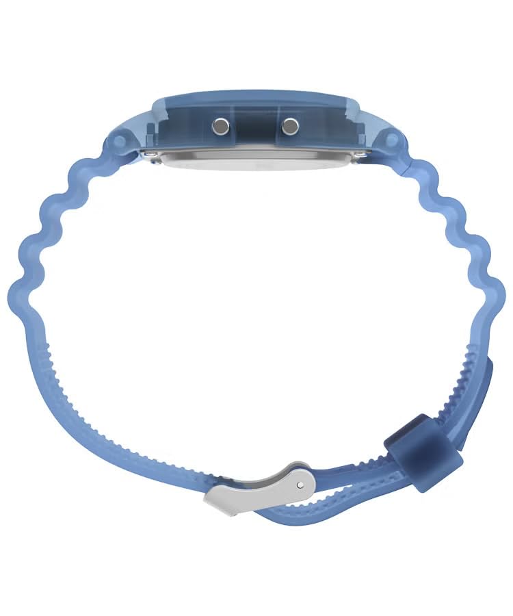 TIMEX T80 Полупрозрачные кварцевые часы TW2Y34100 TW2Y34200 TW2Y36400 Цифровые часы-скелетон 30м Водонепроницаемые Отображение даты Хронограф Будильник (синий)