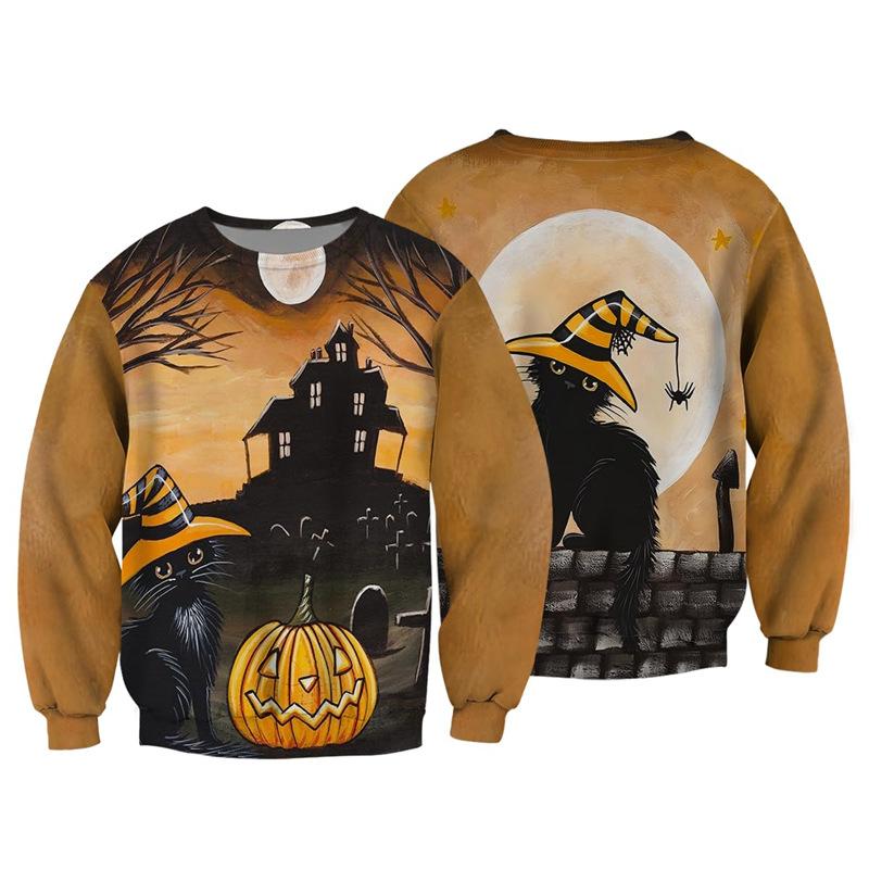 Осенние свитшоты с 3D-принтом на тему тыквы, модные, повседневные, спортивные, с длинным рукавом, мужские свитшоты