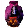 Halloween 3D Digital Print Hoodies Men Autumn Winter Single Layer Hooded Sweatshirt