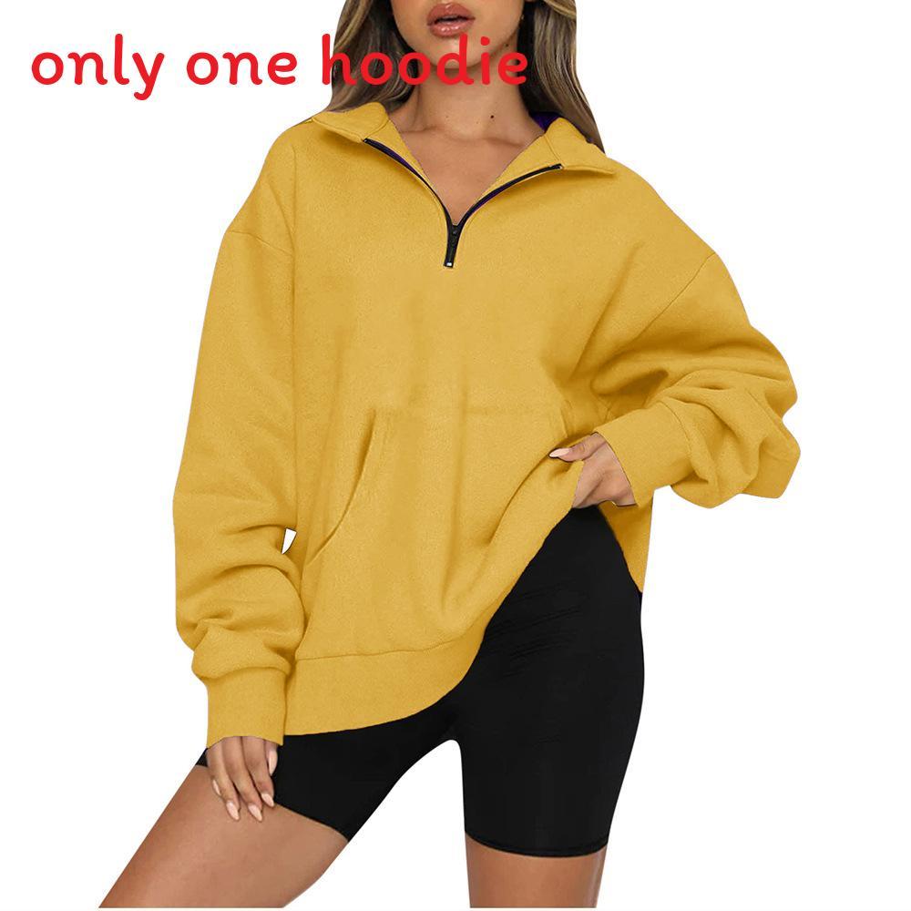Womens Solid Color Sweatshirt With Pockets And Long Sleeves For Casual Wear