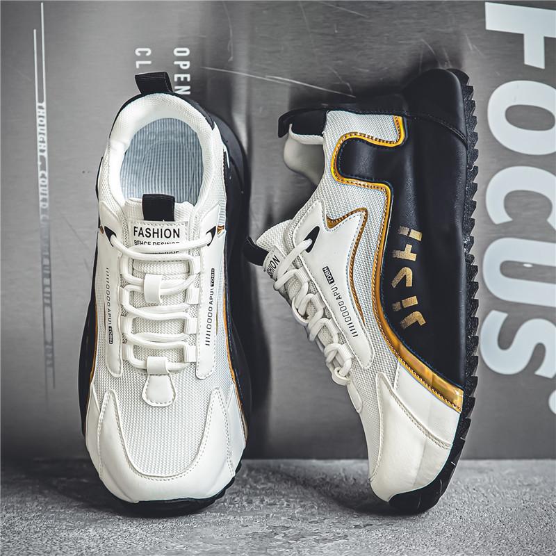 Дизайнерские мужские кроссовки, кожаные водонепроницаемые повседневные спортивные туфли, мужские легкие дышащие нескользящие туфли на платформе