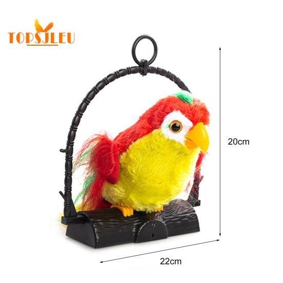 Яркая цветная реалистичная плюшевая игрушка-попугай с подставкой для записи, обучающая игрушка-попугай, садовые принадлежности