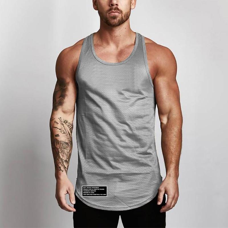 Do The Work Mesh Mens Fashion Casual Fitness Bodybuilding Letter Printed Summer Polyester Slim Fit Quick-drying O-neck Tank Top