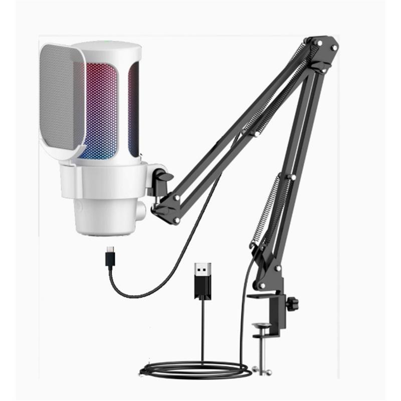 M8 Gaming Microphone, USB and RGB Live Streaming Professional Recording Condenser Gaming Microphone