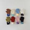 1 Pair Kids Color Block Touchscreen Gloves for Girls Boy Ins Fashion Winter Mittens for Children Warm Knit Finger Gloves