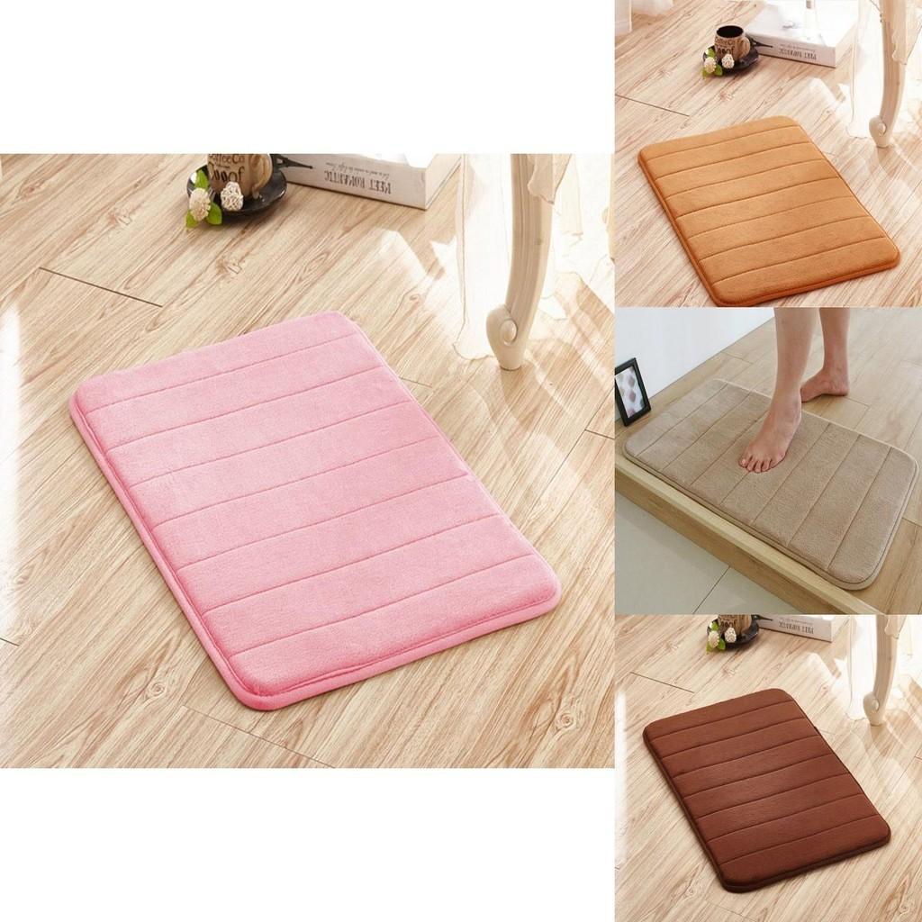 Ultra-absorbent Memory Foam Bathroom Rug In Plush Coral Velvet For Ultimate Comfort