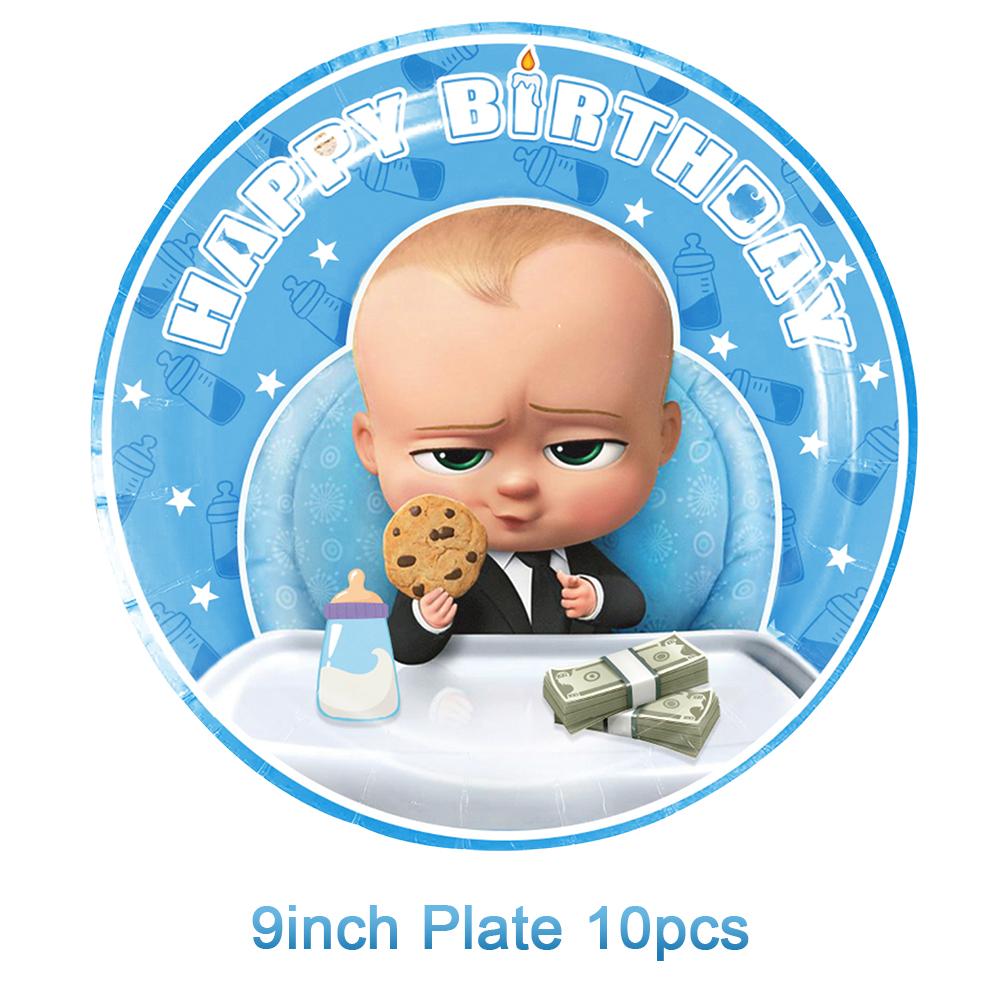 Bossed Baby Theme Birthday Party Decoration Newborn 1St Tableware Set Plate Cup Balloons For Kids Baby Shower Party Faovrs Gifts
