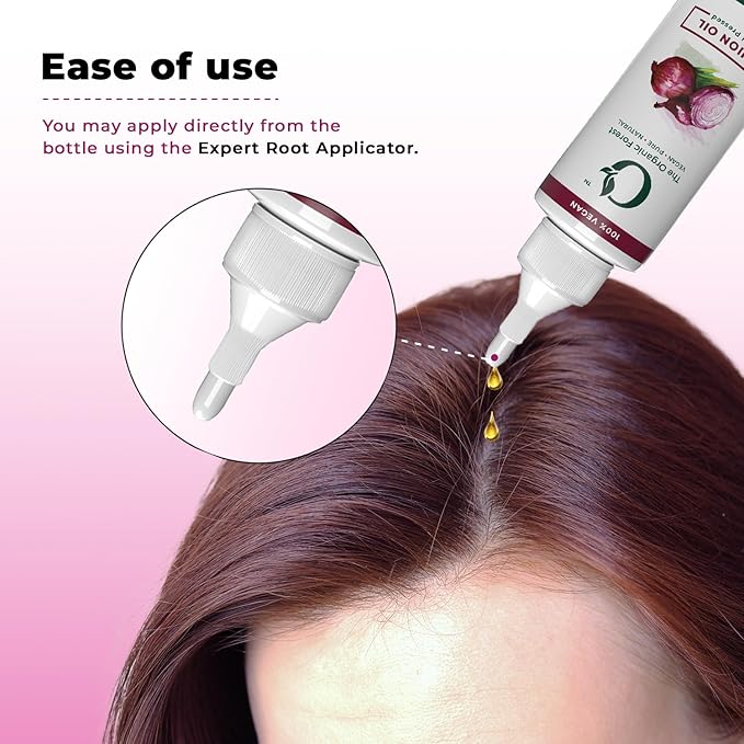 Луковое масло для поврежденных, сухих волос и кожи головы - Питательное и увлажняющее масло для всех типов волос - Масло для волос с красным луком и богатыми питательными веществами