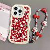 Чехол-цепочка Hello Kitty для iPhone 17 Pro Max 16 15 14 13 12 11 Pro Max 17 Air 16e 14 16 15 Plus 16+ Чехол для телефона Милый Волна ТПУ