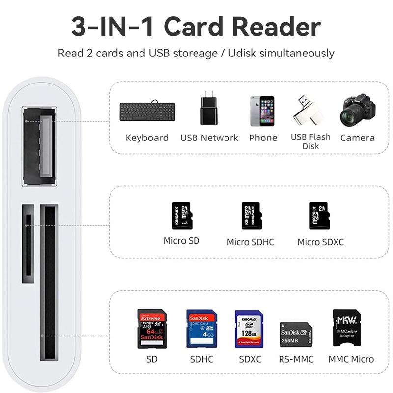 USB Type C Картридер для SD TF USB Подключение Умный Картридер Адаптер для Macbook Мобильного Телефона Samsung Huawei Samsung