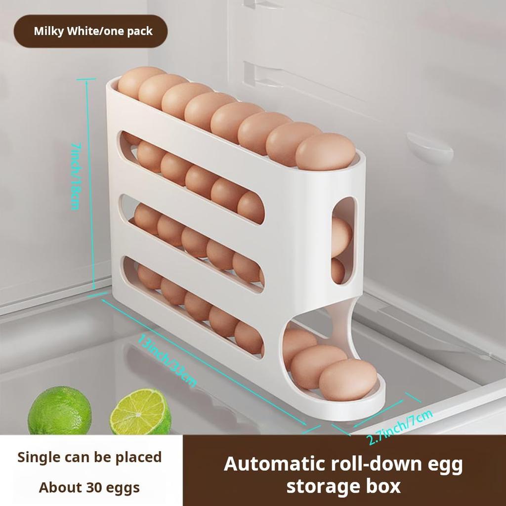1/2/3шт 4-слойная наклонная полка для хранения яиц, 30 яиц, большая вместимость, аксессуары для шкафа холодильника, кухонный органайзер для распределителя яиц