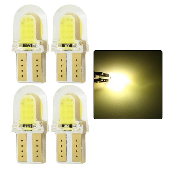 4Pcs T10 W5W COB LED Canbus Super Bright Wedge Parking Light Car Lamps