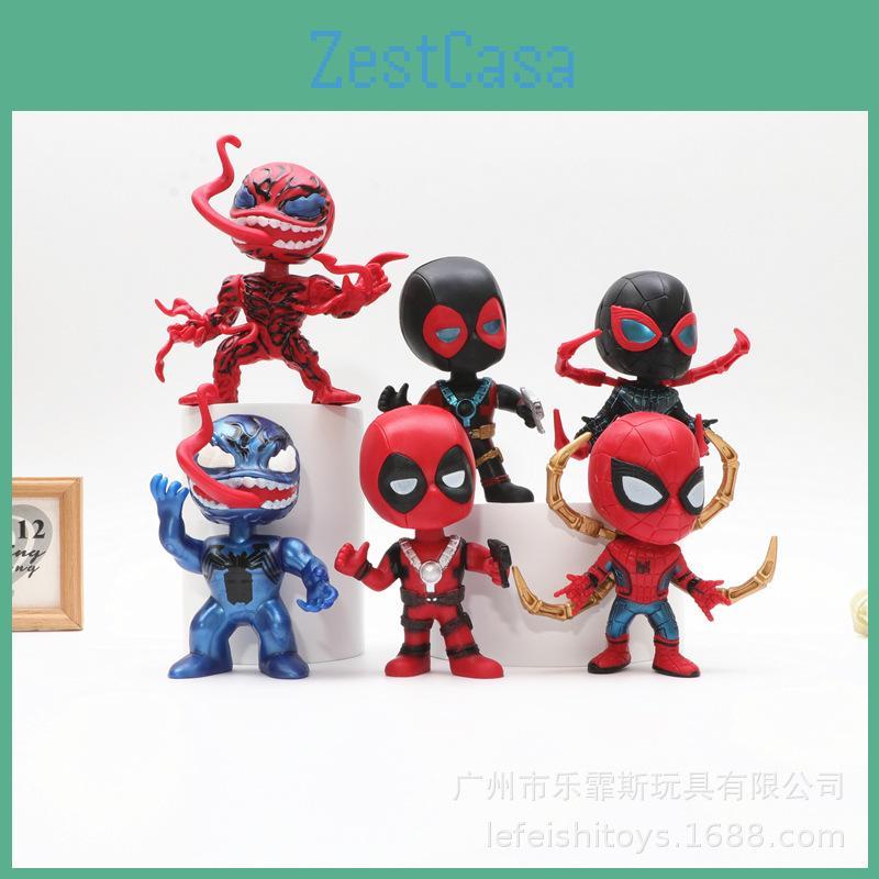 Spider-man Venom Deadpool Action Figure Toy Model Doll Machine Twist Egg Collectible Decoration 10cm Plastic Material